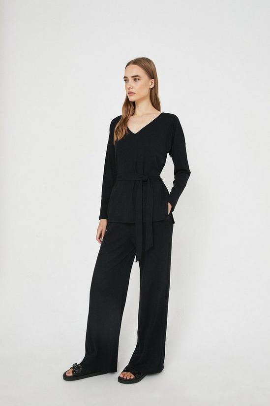 Warehouse Belted Top And Wide Leg Pant Set 1