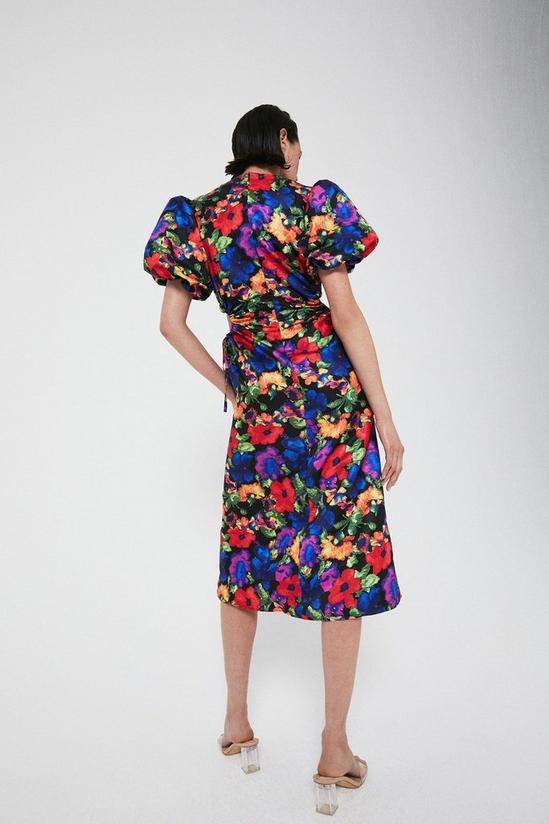 Warehouse Satin Dress With Cut Outs In Floral Print 3