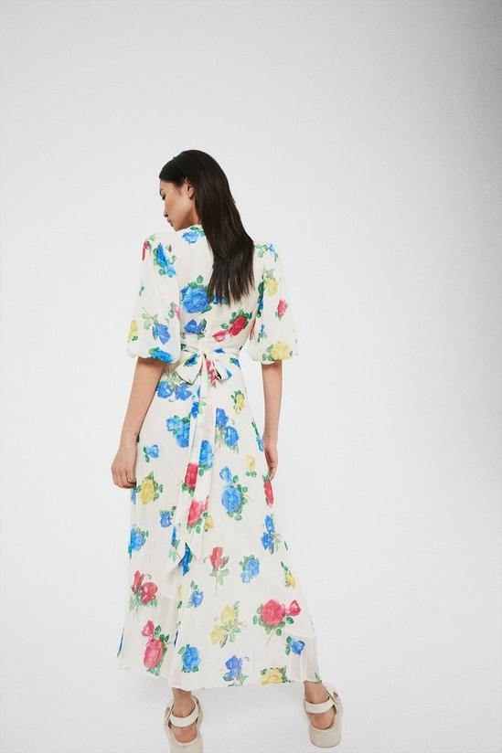 Warehouse Fit And Flare Dress In Floral With Pleat Hem 3