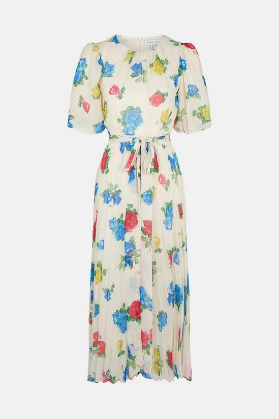 Warehouse Fit And Flare Dress In Floral With Pleat Hem 5