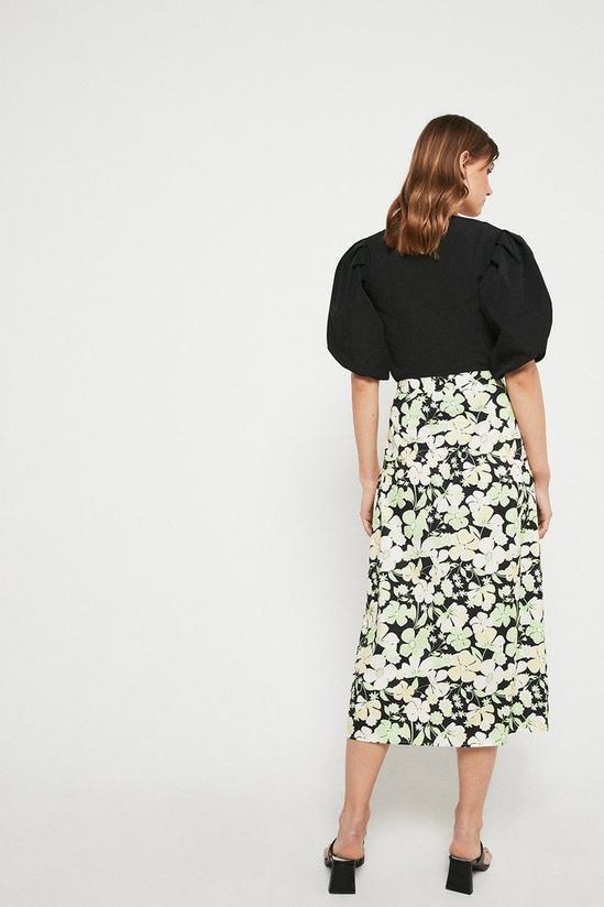 Warehouse Skirt With Buttons In Floral 3