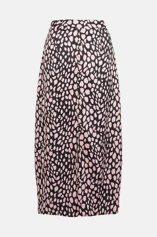 Warehouse Skirt With Buttons In Pink Leopard 5