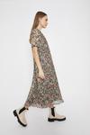 Warehouse Floral Pleated Midi Dress With Short Sleeve thumbnail 2