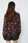 Warehouse Tie Neck Blouse In Floral thumbnail 3