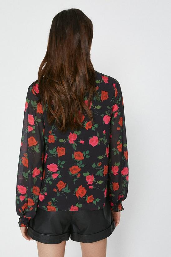 Warehouse Tie Neck Blouse In Floral 3