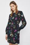 Warehouse Floral Print Belted Flippy Dress thumbnail 1