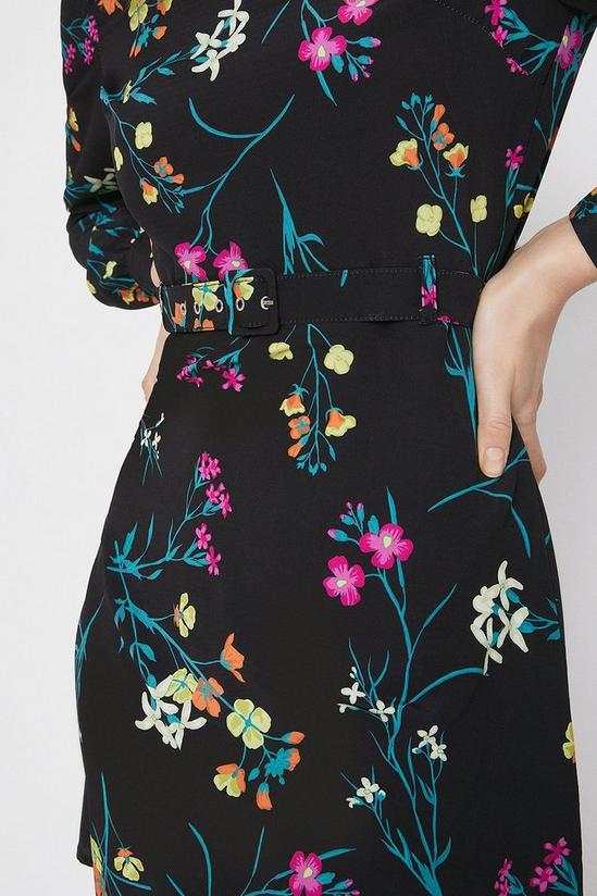 Warehouse Floral Print Belted Flippy Dress 2