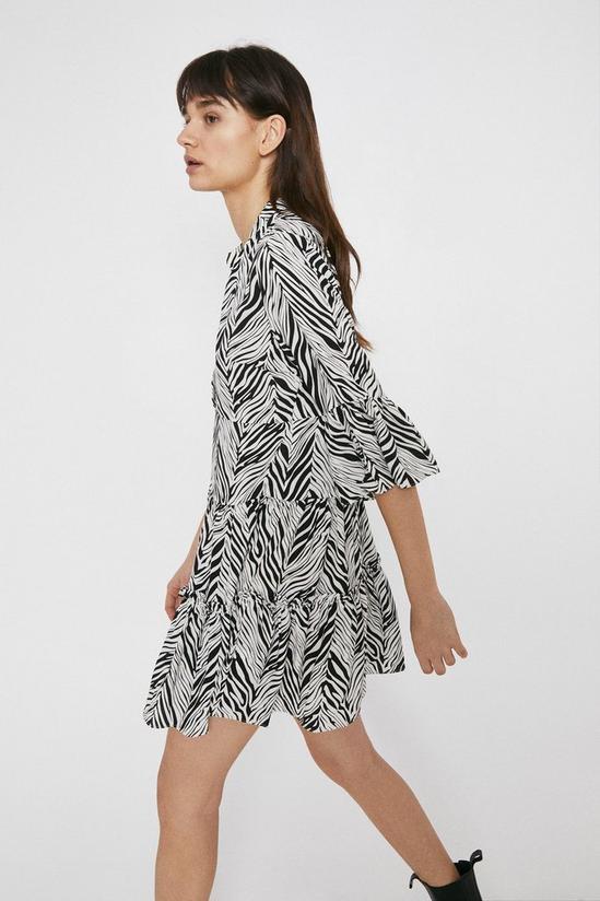 Warehouse Tiered Dress In Zebra Print 2