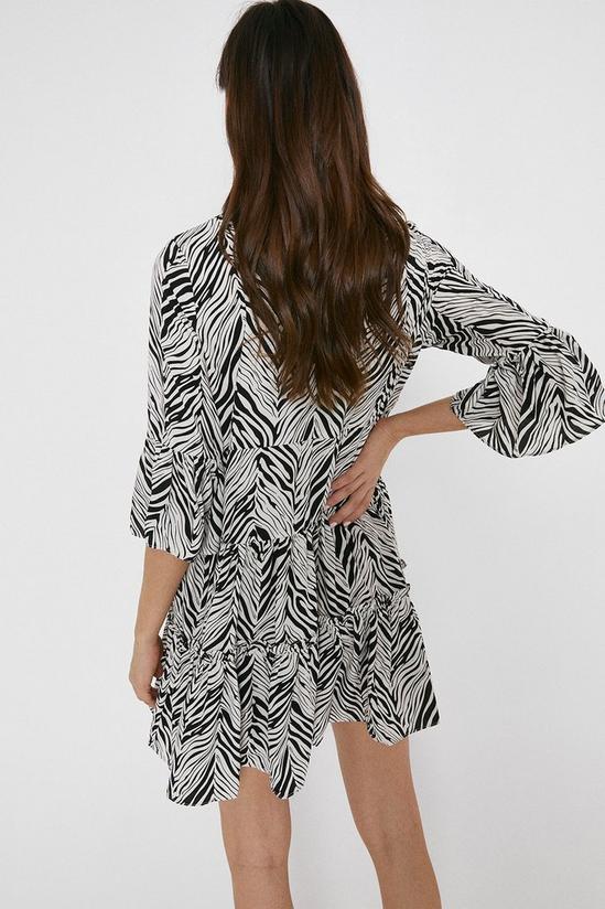 Warehouse Tiered Dress In Zebra Print 3