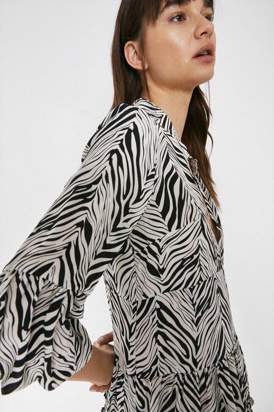 Warehouse Tiered Dress In Zebra Print 4