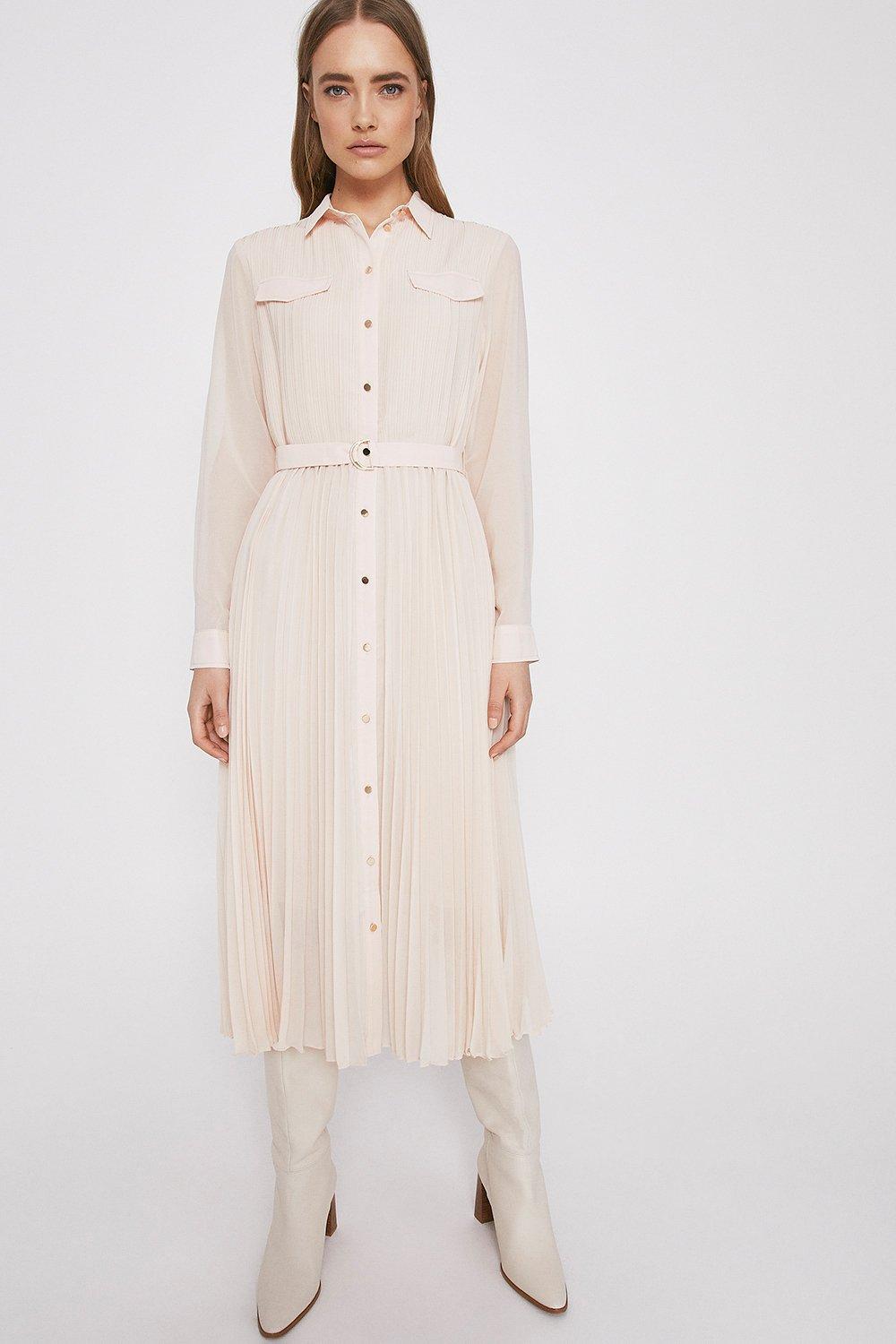 Cream midi 2025 shirt dress