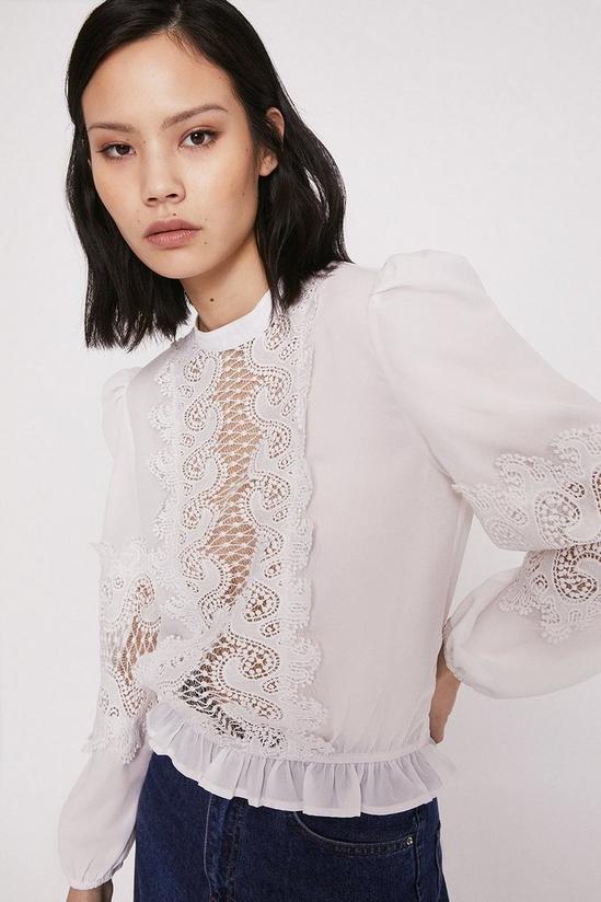 Warehouse Blouse With Lace Insert Sleeve 2