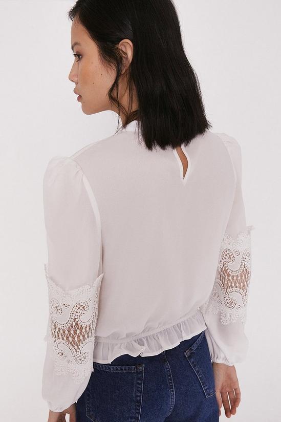Warehouse Blouse With Lace Insert Sleeve 3