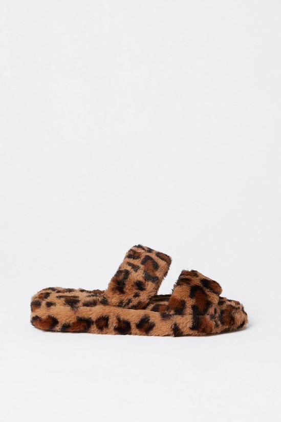 Warehouse Leopard Print Fluffy Slipper 1