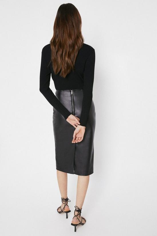 Warehouse Faux Leather Pencil Skirt 3
