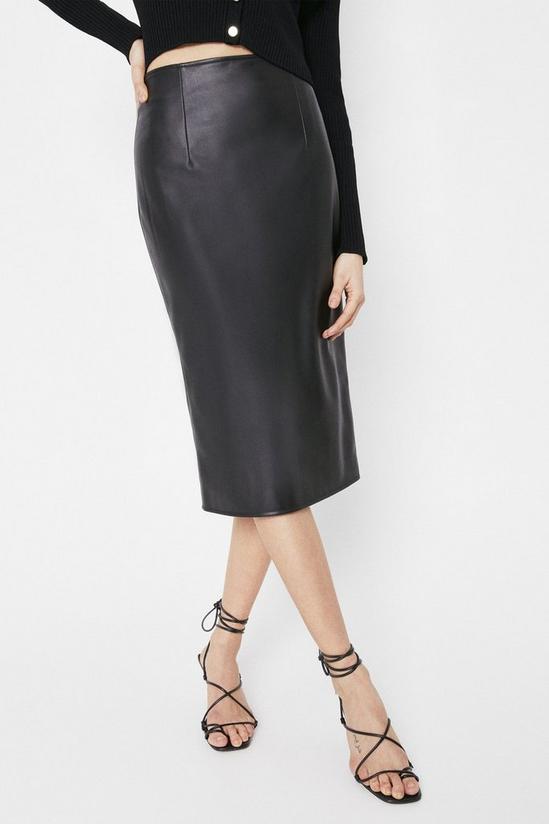 Warehouse Faux Leather Pencil Skirt 4