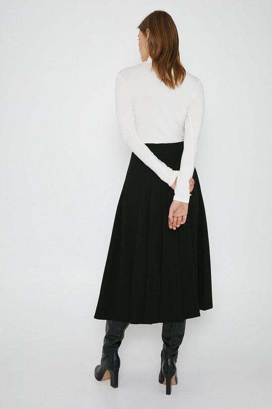 Warehouse Gold Button Pleated Skirt 3
