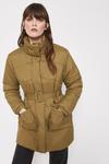 Warehouse Padded Funnel Neck Belted Coat thumbnail 1