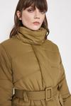 Warehouse Padded Funnel Neck Belted Coat thumbnail 4