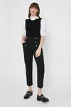 Warehouse Crepe Slim Trouser With Gold Buttons thumbnail 1