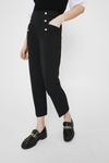 Warehouse Crepe Slim Trouser With Gold Buttons thumbnail 2