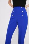 Warehouse Crepe Slim Trouser With Gold Buttons thumbnail 2