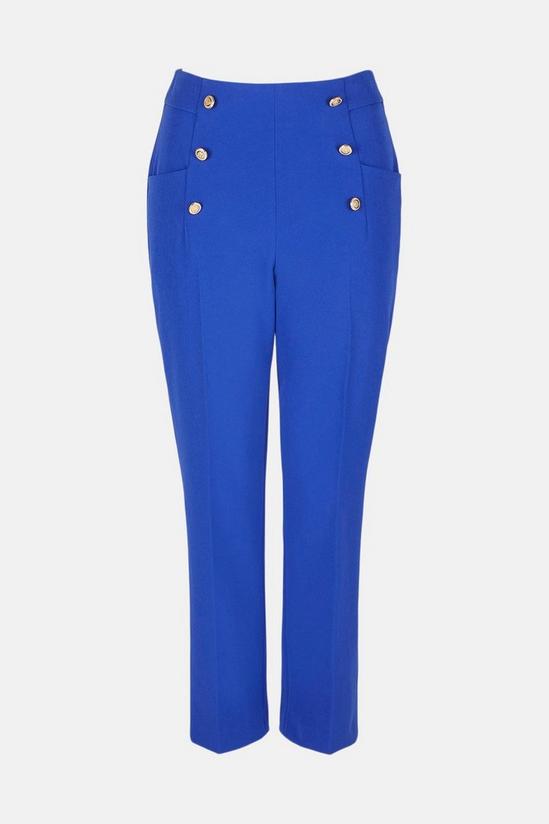 Warehouse Crepe Slim Trouser With Gold Buttons 5