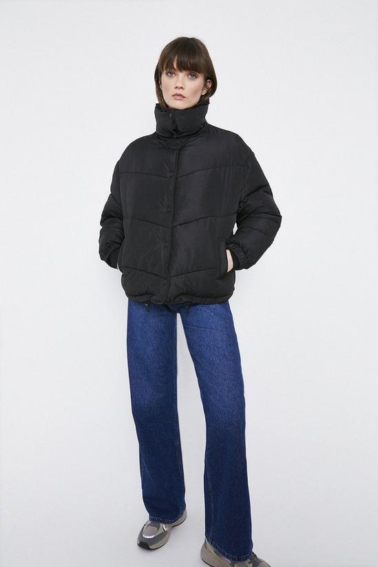 Warehouse Arrow Quilted Popper Front Padded Jacket 4