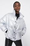 Warehouse Arrow Quilted Popper Front Padded Jacket thumbnail 2
