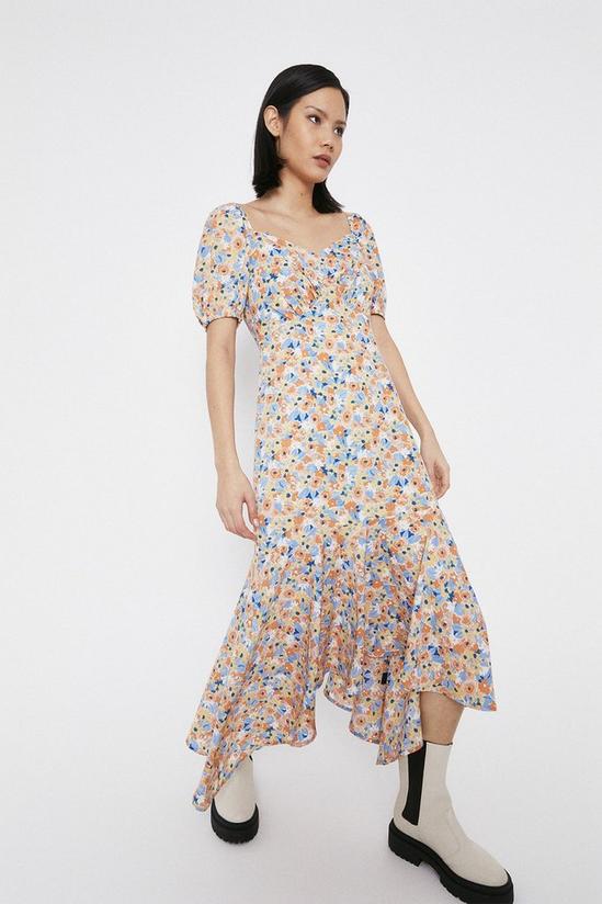 Warehouse Floral Dress With Sweetheart Neck 2