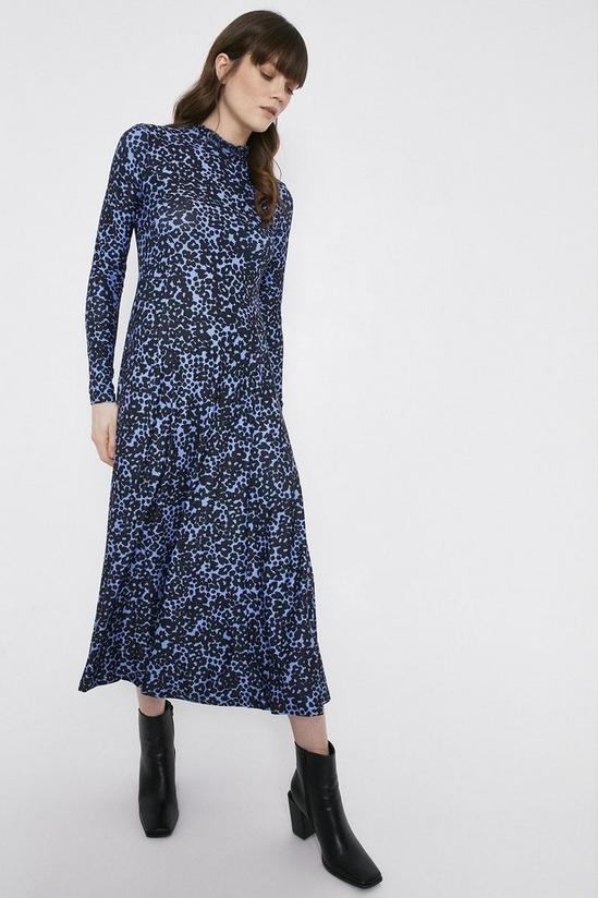 Warehouse Shirred Neck Fit And Flare Swing Midi Dress 2