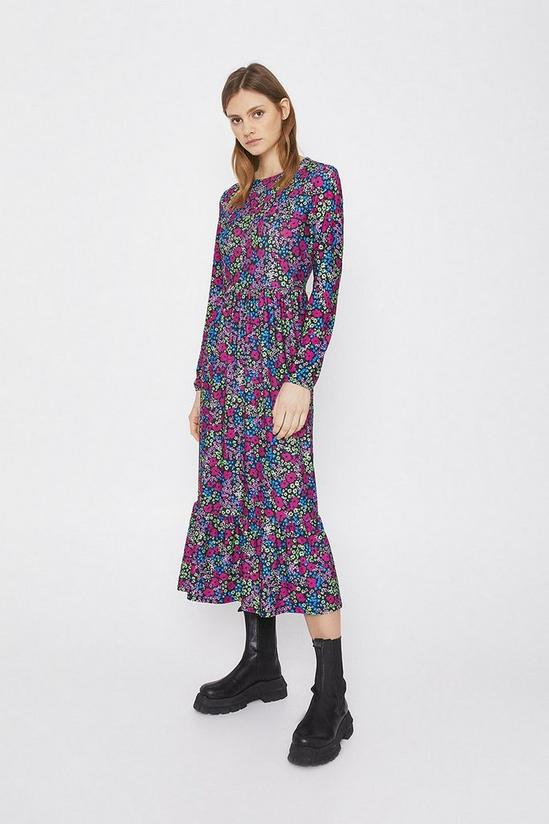 Warehouse Printed Tiered Tunic Midi Dress 1