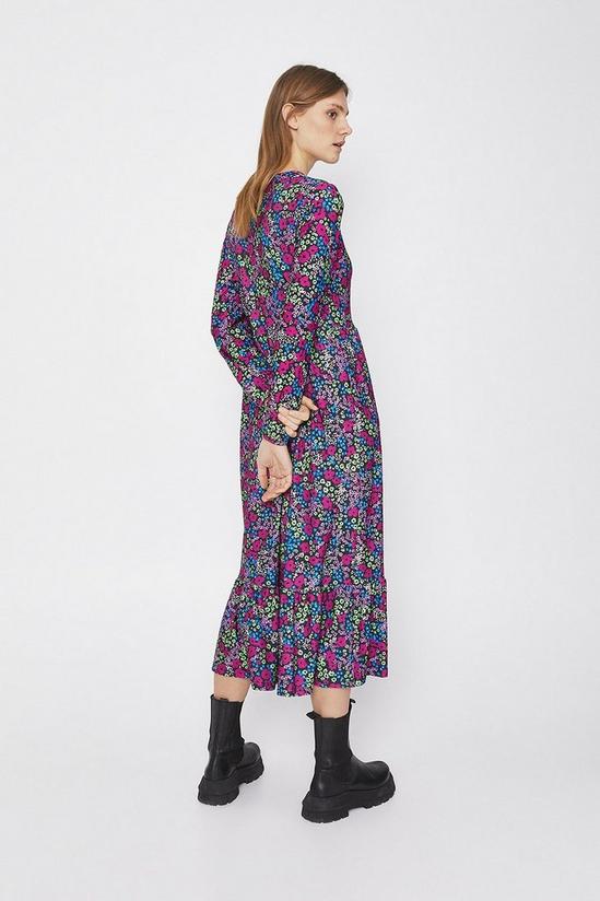 Warehouse Printed Tiered Tunic Midi Dress 3