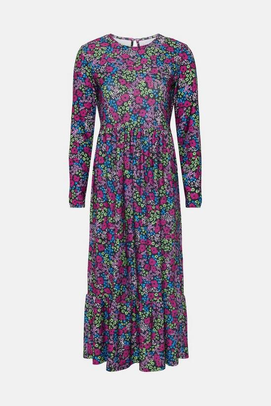 Warehouse Printed Tiered Tunic Midi Dress 5