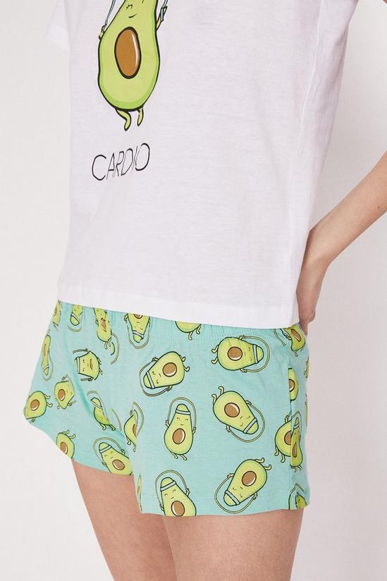 Warehouse Avocado Print Pyjama Shorts Set 2