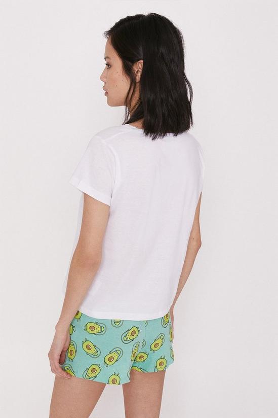 Warehouse Avocado Print Pyjama Shorts Set 3