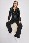 Warehouse Faux Leather Belted Biker thumbnail 2