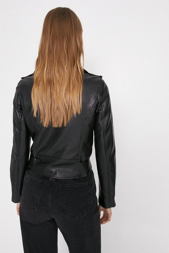 Warehouse Faux Leather Belted Biker 3