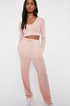 Warehouse Ribbed Lounge Top And Trouser Set thumbnail 2