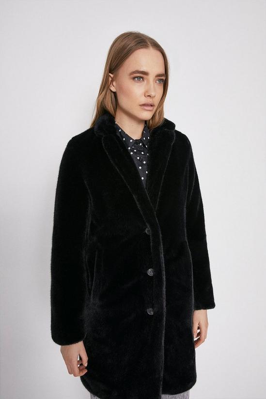 Warehouse Single Breasted Fur Coat 4