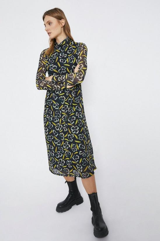 Warehouse Roll Neck Printed Dress 2