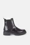 Warehouse Leather Seamed Chunky Croc Boot thumbnail 1