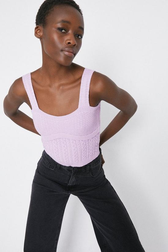 Warehouse Cosy Stitch Knitted Cropped Vest 4