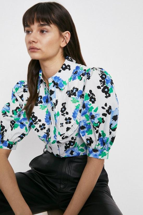 Warehouse Quilted Bib Floral Blouse 1