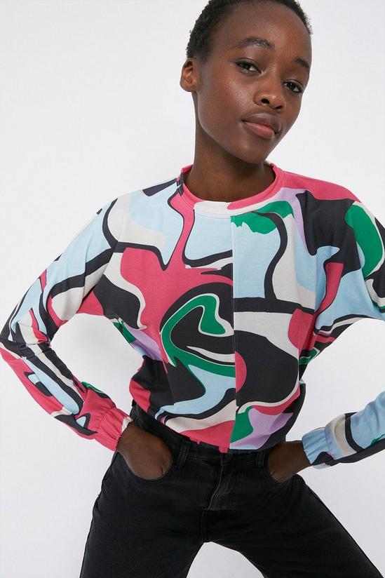 Warehouse Batwing Printed Slouchy Sweat 1