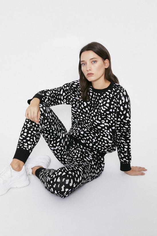 Warehouse Leopard Print Knitted Loungewear Set 1