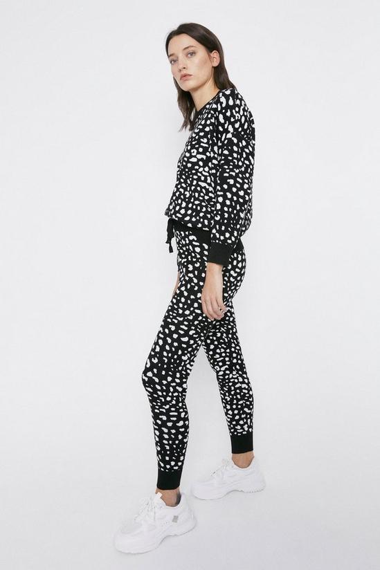 Warehouse Leopard Print Knitted Loungewear Set 2