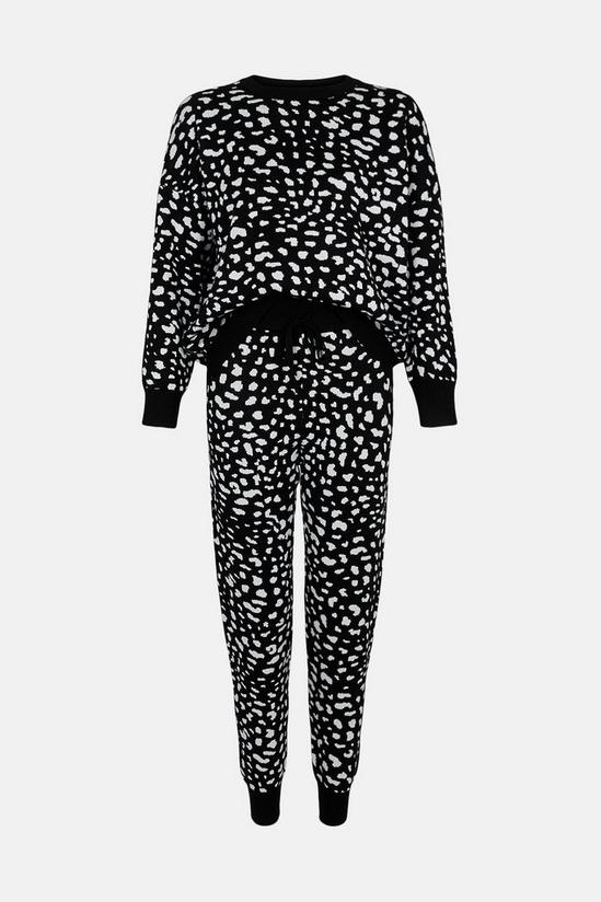 Warehouse Leopard Print Knitted Loungewear Set 4