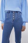 Warehouse Button Front Mom Jeans thumbnail 2