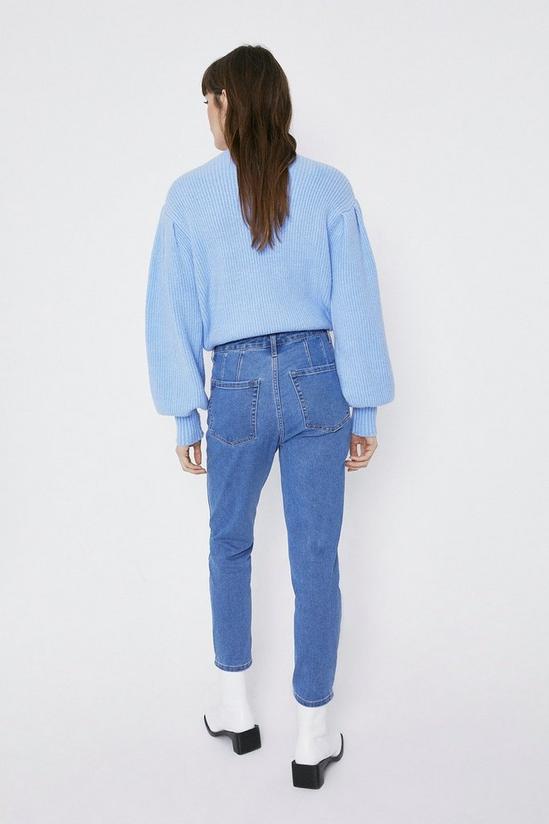 Warehouse Button Front Mom Jeans 3